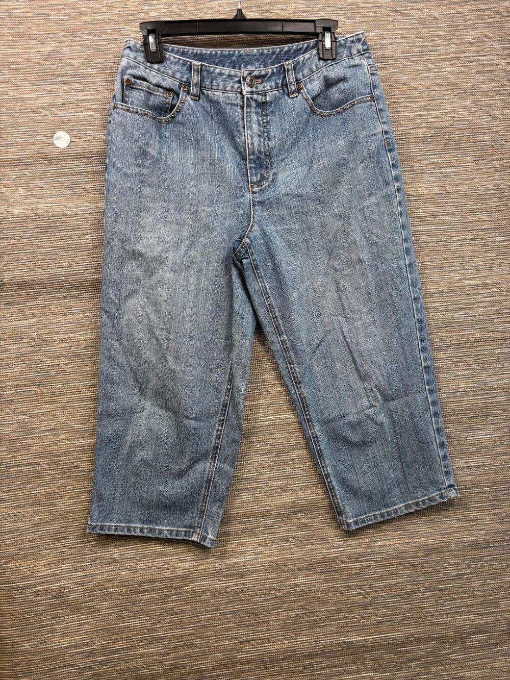 Talbots Petite Straight Leg Capri Jeans Womens Size 10P Wash Denim High Rise